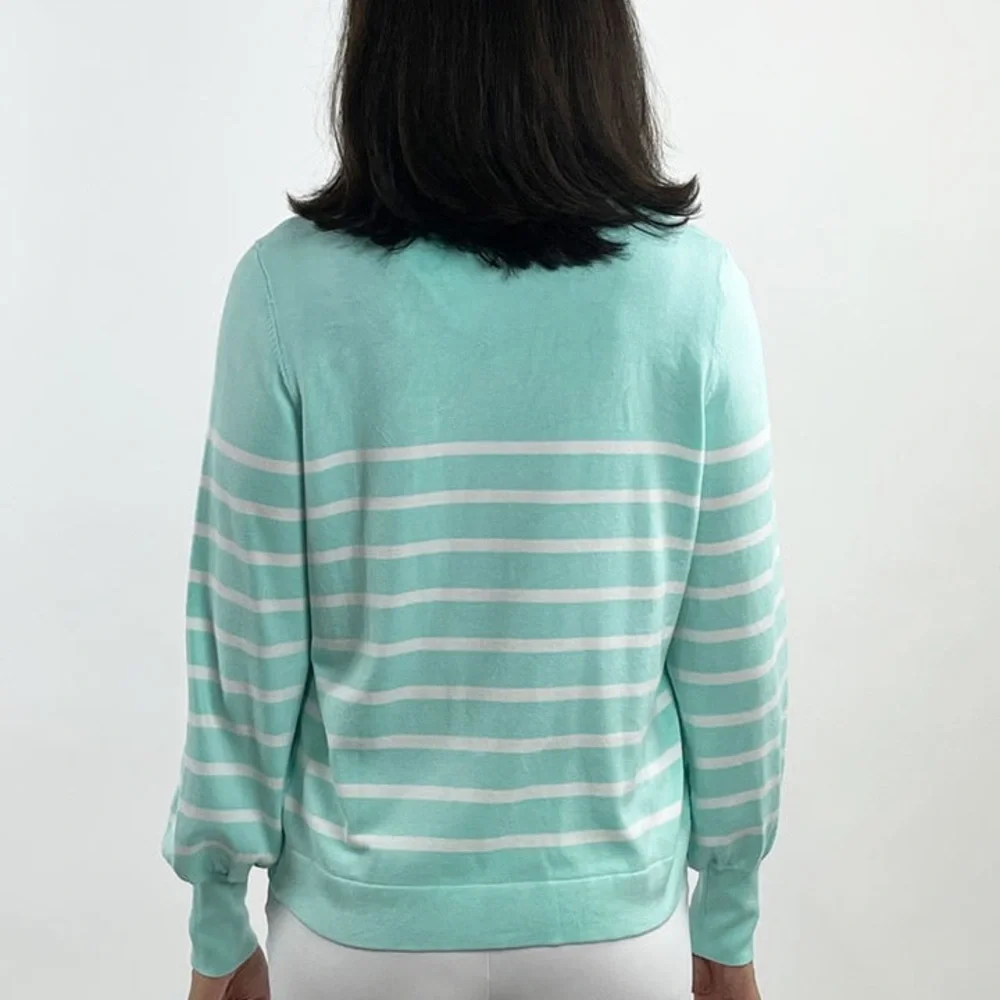 Aqua Stripped Sweater - Picture 2 of 3